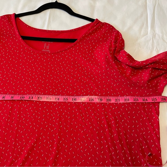 Girlfriend Plus Size 3/4 Sleeve T-shirt Red with pattern 60% Cotton 40% Viscose - Picture 11 of 12